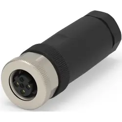 Circular connector, 3 pole, screw connection, screw locking, straight, T4110502031-000