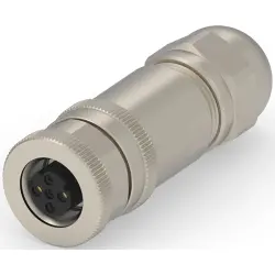 Circular connector, 2 pole, screw connection, screw locking, straight, T4110512021-000