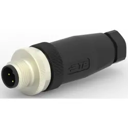 Circular connector, 2 pole, screw connection, screw locking, straight, T4111001031-000