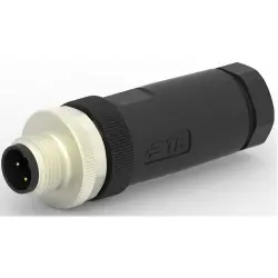 Circular connector, 4 pole, screw connection, screw locking, straight, T4111402041-000