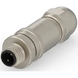 Circular connector, 2 pole, screw connection, screw locking, straight, T4111412021-000