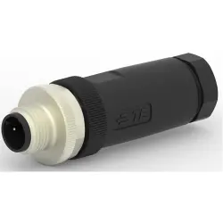 Circular connector, 2 pole, screw connection, screw locking, straight, T4111502021-000