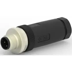 Circular connector, 3 pole, screw connection, screw locking, straight, T4111502031-000