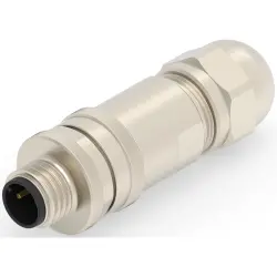 Circular connector, 2 pole, screw connection, screw locking, straight, T4111511021-000