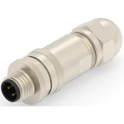 Circular connector, 3 pole, screw connection, screw locking, straight, T4111511031-000