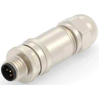 Circular connector, 5 pole, screw connection, screw locking, straight, T4111511051-000 - 1