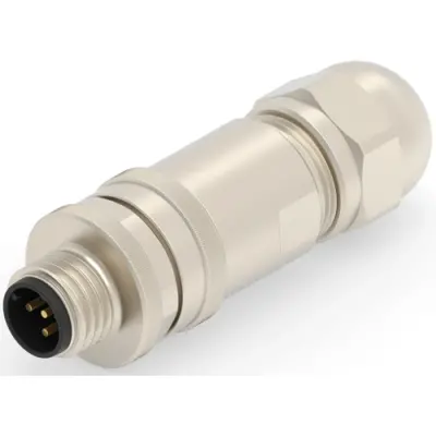 Circular connector, 5 pole, screw connection, screw locking, straight, T4111512051-000 - 1