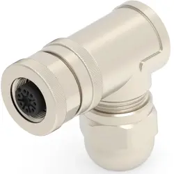 Circular connector, 8 pole, screw connection, screw locking, angled, T4112011081-000