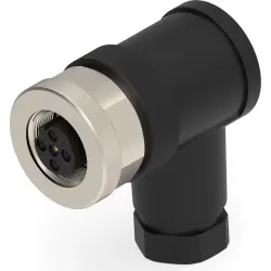 Circular connector, 2 pole, screw connection, screw locking, angled, T4112401021-000