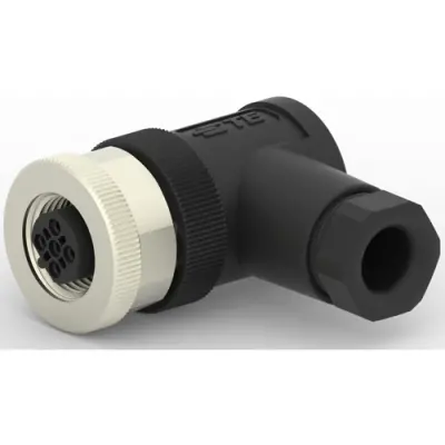 Circular connector, 3 pole, screw connection, screw locking, angled, T4112401031-000 - 1