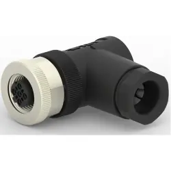 Circular connector, 3 pole, screw connection, screw locking, angled, T4112502031-000