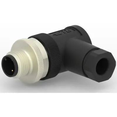 Circular connector, 3 pole, screw connection, screw locking, angled, T4113001031-000 - 1