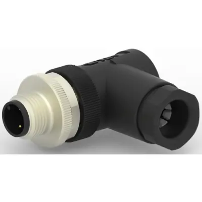 Circular connector, 2 pole, screw connection, screw locking, angled, T4113002021-000 - 1