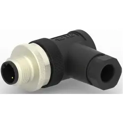 Circular connector, 3 pole, screw connection, screw locking, angled, T4113401031-000