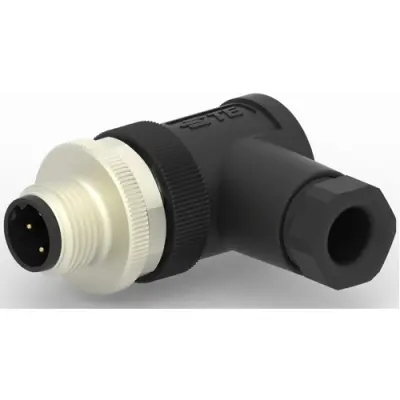 Circular connector, 4 pole, screw connection, screw locking, angled, T4113401041-000 - 1