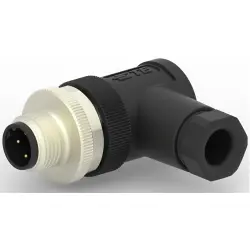 Circular connector, 4 pole, screw connection, screw locking, angled, T4113401041-000