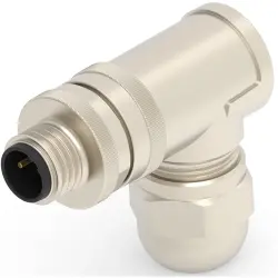Circular connector, 2 pole, screw connection, screw locking, angled, T4113411021-000
