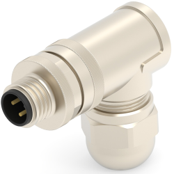 Circular connector, 4 pole, screw connection, screw locking, angled, T4113411041-000