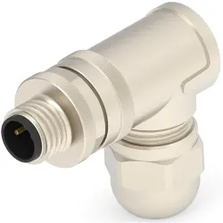 Circular connector, 2 pole, screw connection, screw locking, angled, T4113412021-000