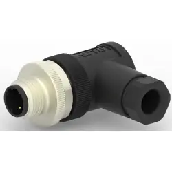Circular connector, 2 pole, screw connection, screw locking, angled, T4113501021-000