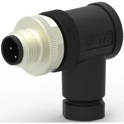 Circular connector, 3 pole, screw connection, screw locking, angled, T4113501031-000