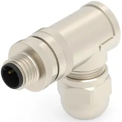 Circular connector, 2 pole, screw connection, screw locking, angled, T4113511021-000