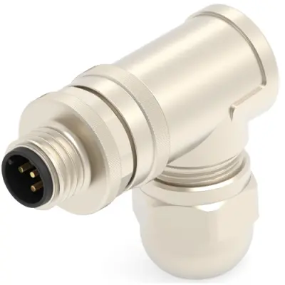 Circular connector, 5 pole, screw connection, screw locking, angled, T4113511051-000 - 1