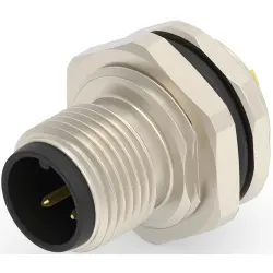 Circular connector, 3 pole, solder connection, screw locking, straight, T4130012031-000
