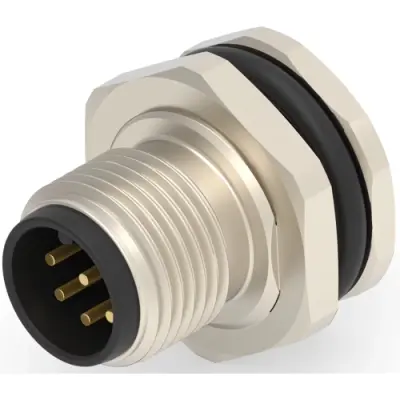 Circular connector, 8 pole, solder cup, screw locking, straight, T4130012081-000 - 1