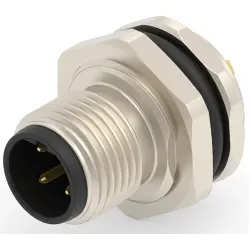 Circular connector, 4 pole, solder cup, screw locking, straight, T4130412041-000