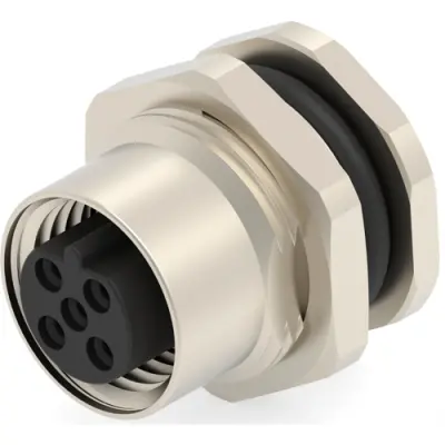 Circular connector, 2 pole, solder cup, straight, T4131412021-000 - 1