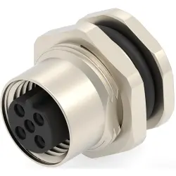 Circular connector, 4 pole, solder cup, screw locking, straight, T4131412041-000
