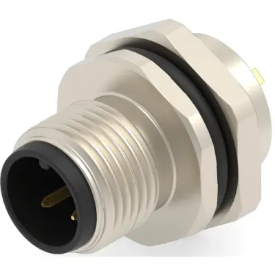 Circular connector, 3 pole, solder cup, screw locking, straight, T4132012031-000 - 1