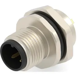 Circular connector, 3 pole, solder cup, screw locking, straight, T4132012031-000