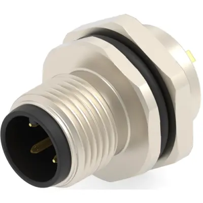 Circular connector, 4 pole, solder cup, screw locking, straight, T4132012041-000 - 1