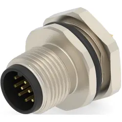 Circular connector, 12 pole, solder cup, screw locking, straight, T4132012121-000