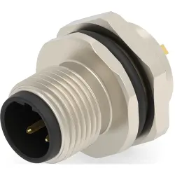 Circular connector, 3 pole, solder cup, screw locking, straight, T4132412031-000