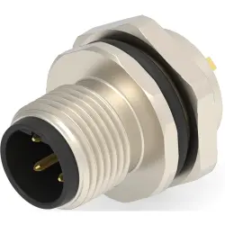 Circular connector, 4 pole, solder cup, screw locking, straight, T4132412041-000