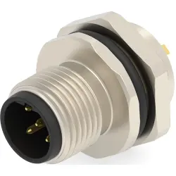 Circular connector, 5 pole, solder cup, screw locking, straight, T4132412051-000