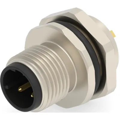 Circular connector, 3 pole, solder cup, straight, T4132512031-000 - 1