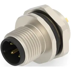 Circular connector, 4 pole, solder cup, screw locking, straight, T4132512041-000