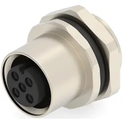 Circular connector, 3 pole, solder cup, screw locking, straight, T4133012031-000