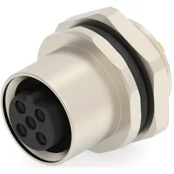 Circular connector, 4 pole, solder cup, screw locking, straight, T4133412041-000