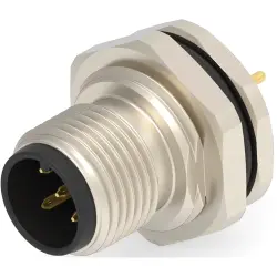 Circular connector, 5 pole, solder connection, screw locking, straight, T4140012051-000