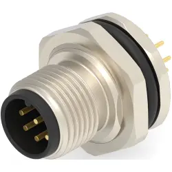 Circular connector, 8 pole, solder connection, screw locking, straight, T4140012081-000