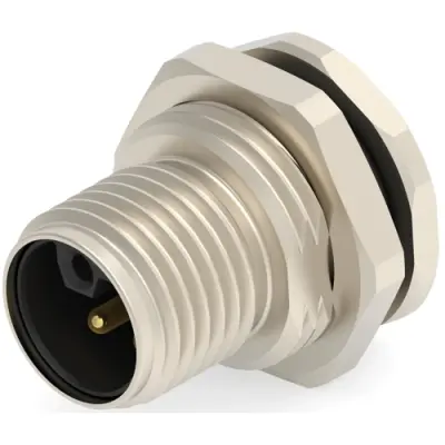 Circular connector, 3 pole, solder connection, straight, T4140L12031-000 - 1