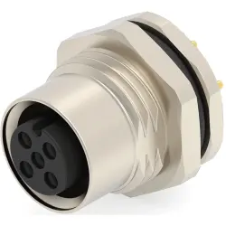 Circular connector, 3 pole, solder connection, screw locking, straight, T4141012031-000