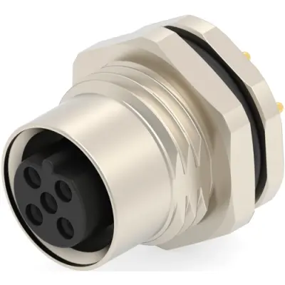 Circular connector, 2 pole, solder connection, straight, T4141412021-000 - 1