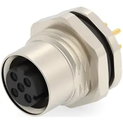 Circular connector, 4 pole, solder connection, screw locking, straight, T4141512041-000