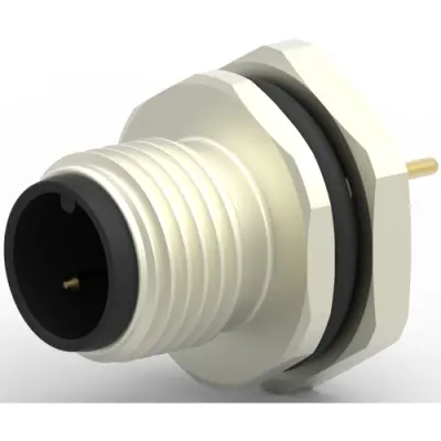 Circular connector, 2 pole, solder connection, straight, T4142012021-000 - 1